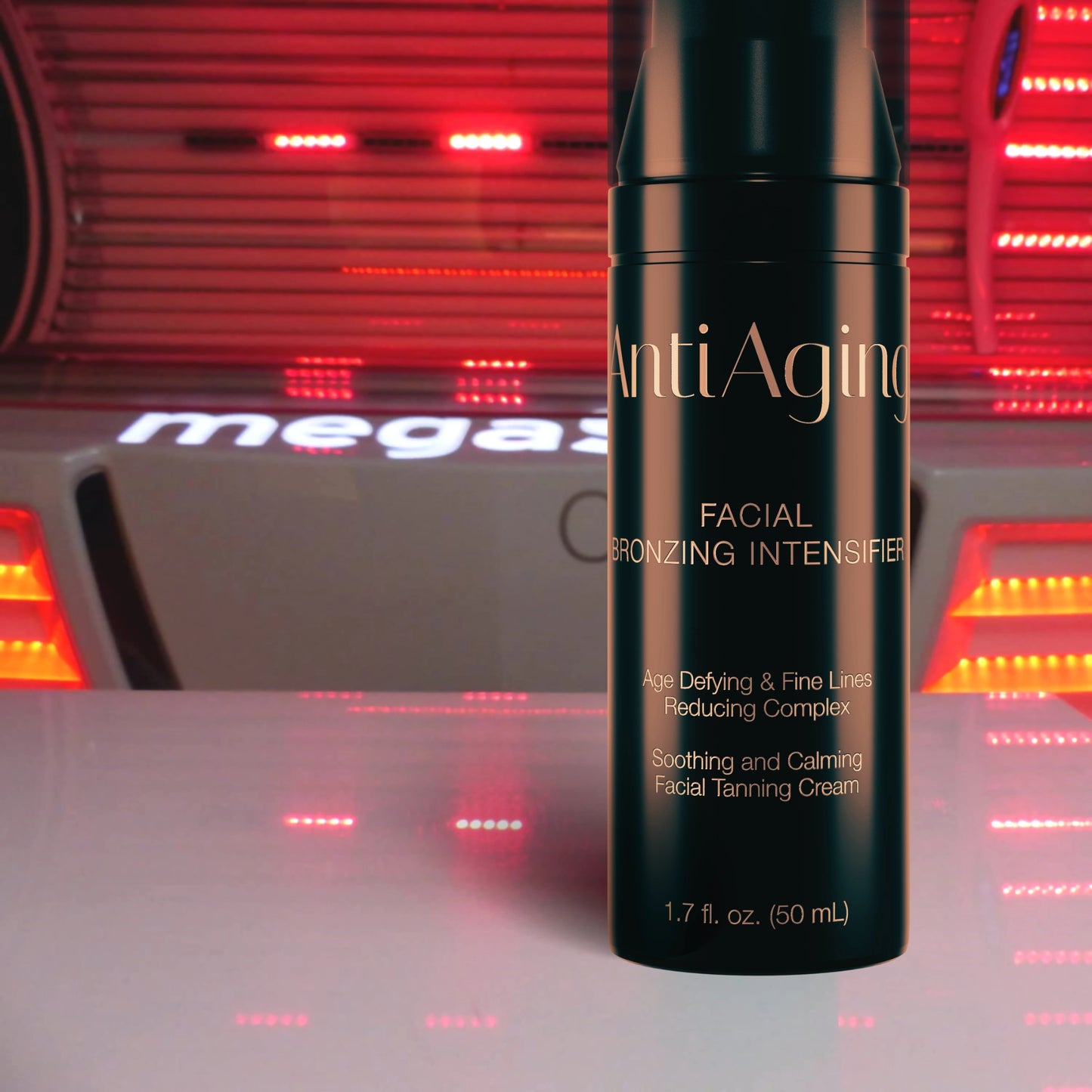 Onyx Anti-Aging bronceador facial frente a solárium rojo Megasun