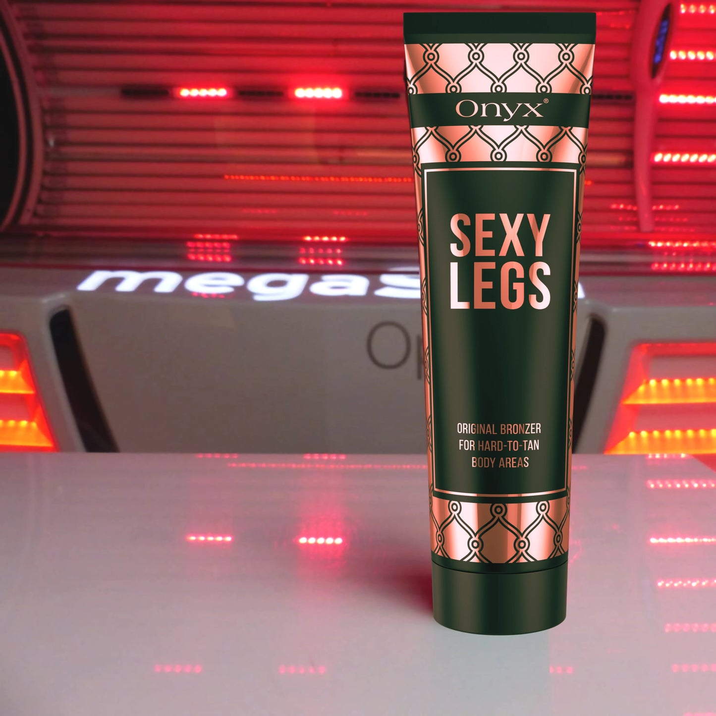 Onyx Sexy Legs Bronceador en solárium con luz roja, perfecto para un bronceado intenso en zonas difíciles como pantorrillas y muslos