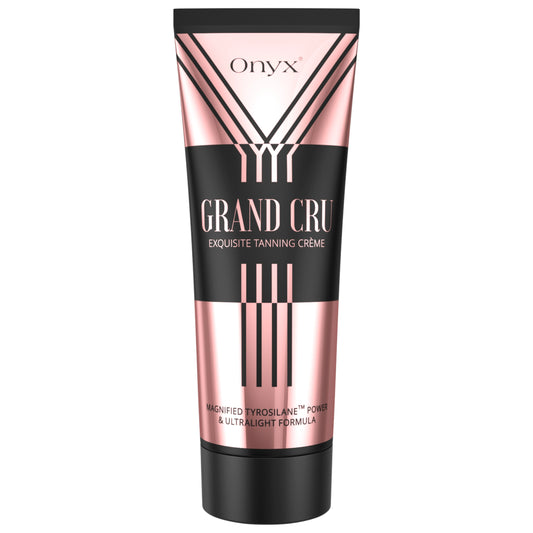 Imagen de producto de la Loción Bronceadora Onyx Grand Cru – lujosa crema blanca con complejo de Tirosilan para un bronceado intenso en solarium